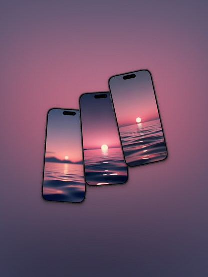 Degrado de atardecer rosa y azul marino | 10 Wallpapers Pack