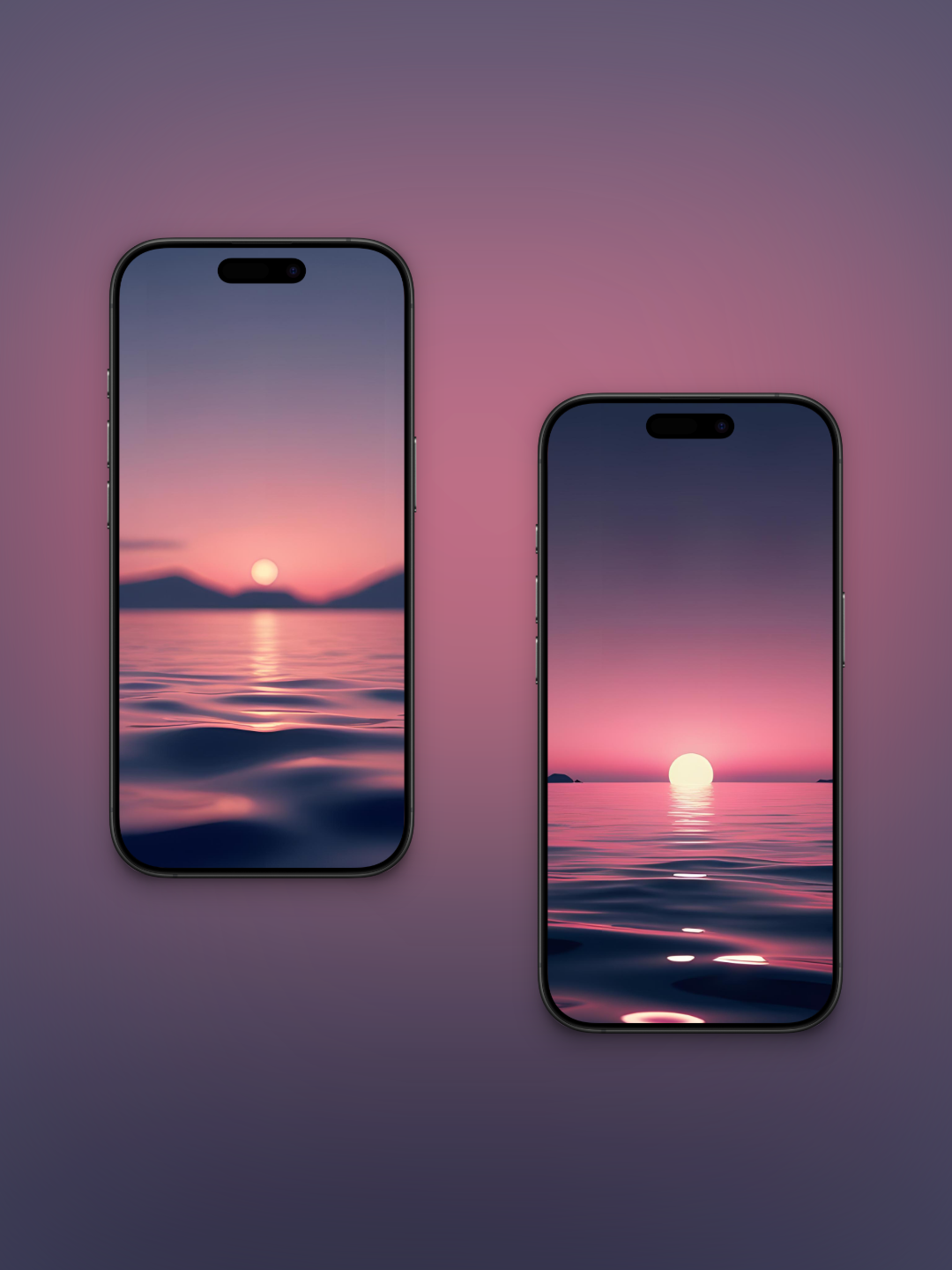 Degrado de atardecer rosa y azul marino | 10 Wallpapers Pack