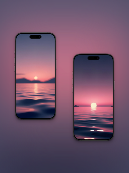 Degrado de atardecer rosa y azul marino | 10 Wallpapers Pack