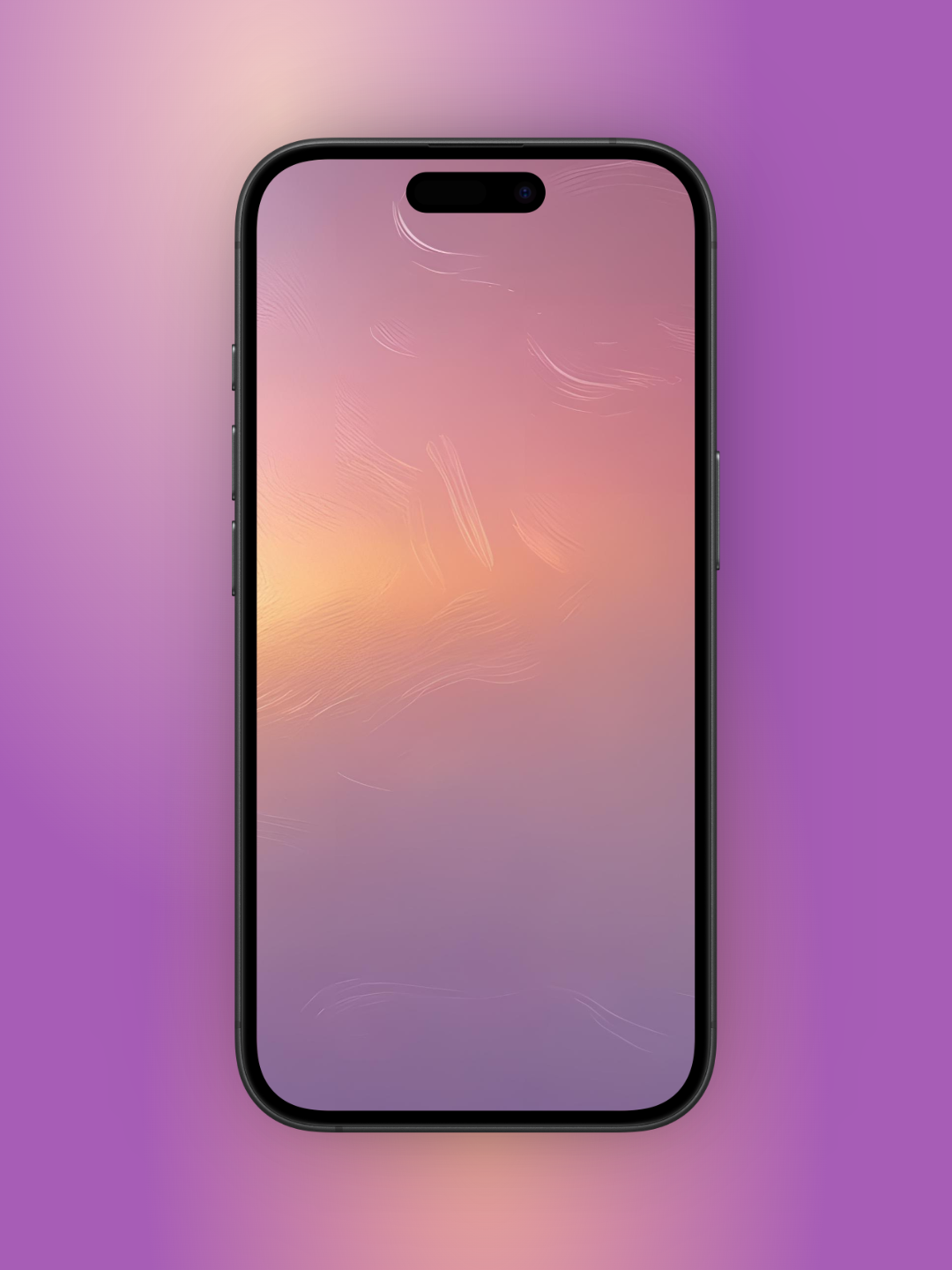 A digital wallpaper or phone screen display.  Soft, blended gradients of warm peach, orange, and lavender hues create a smooth, ethereal atmosphere.  Delicate, almost imperceptible, streaks or brushstrokes of light suggest movement or texture, but lack sharp definition. The image is entirely abstract, lacking any specific objects or subjects.  The colors transition seamlessly from top to bottom, creating a subtle sense of depth without strong focal points. 